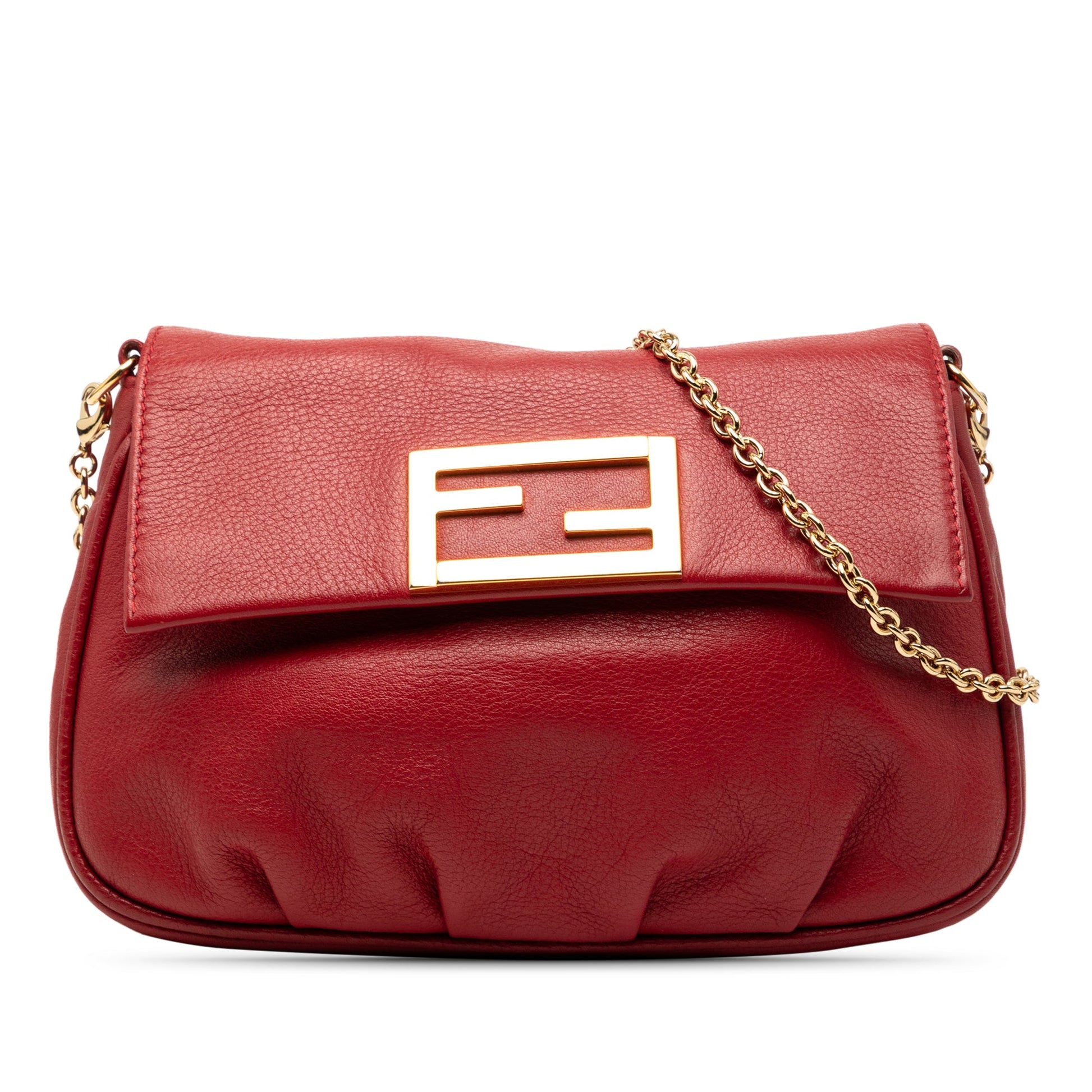 Fendi Leather Fendista Pochette Crossbody