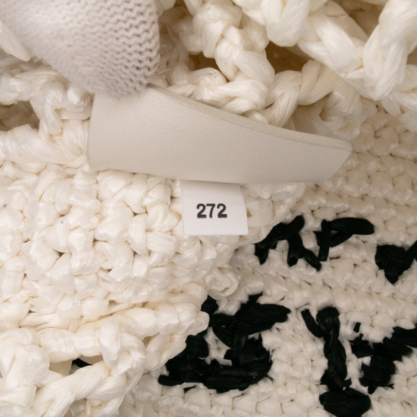 Prada Raffia Effect Crochet Logo Embroidered Tote