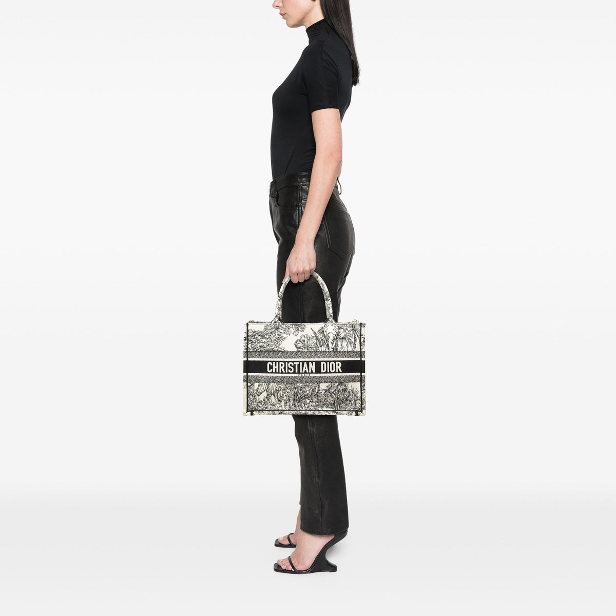Dior Medium Embroidered Canvas Toile De Jouy Book Tote — White