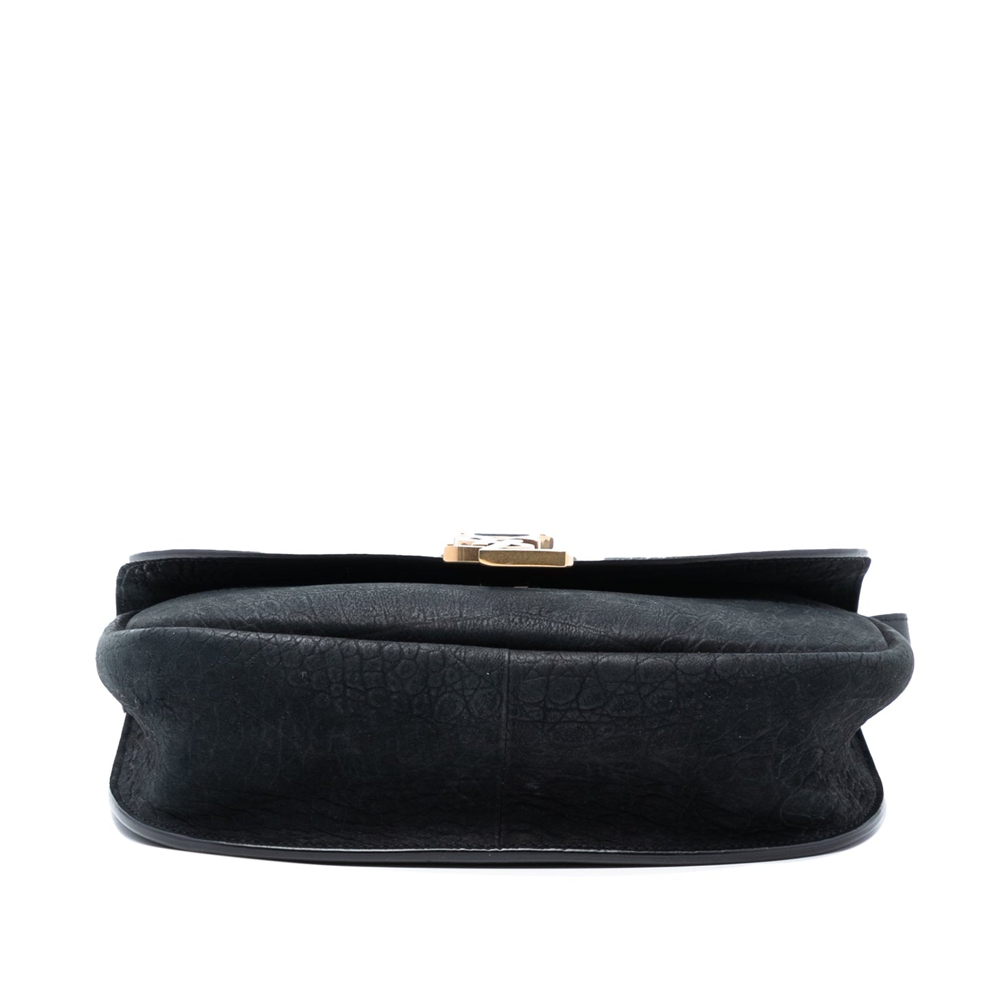 Saint Laurent Medium Croc Embossed Nubuck Monogram Kaia Crossbody
