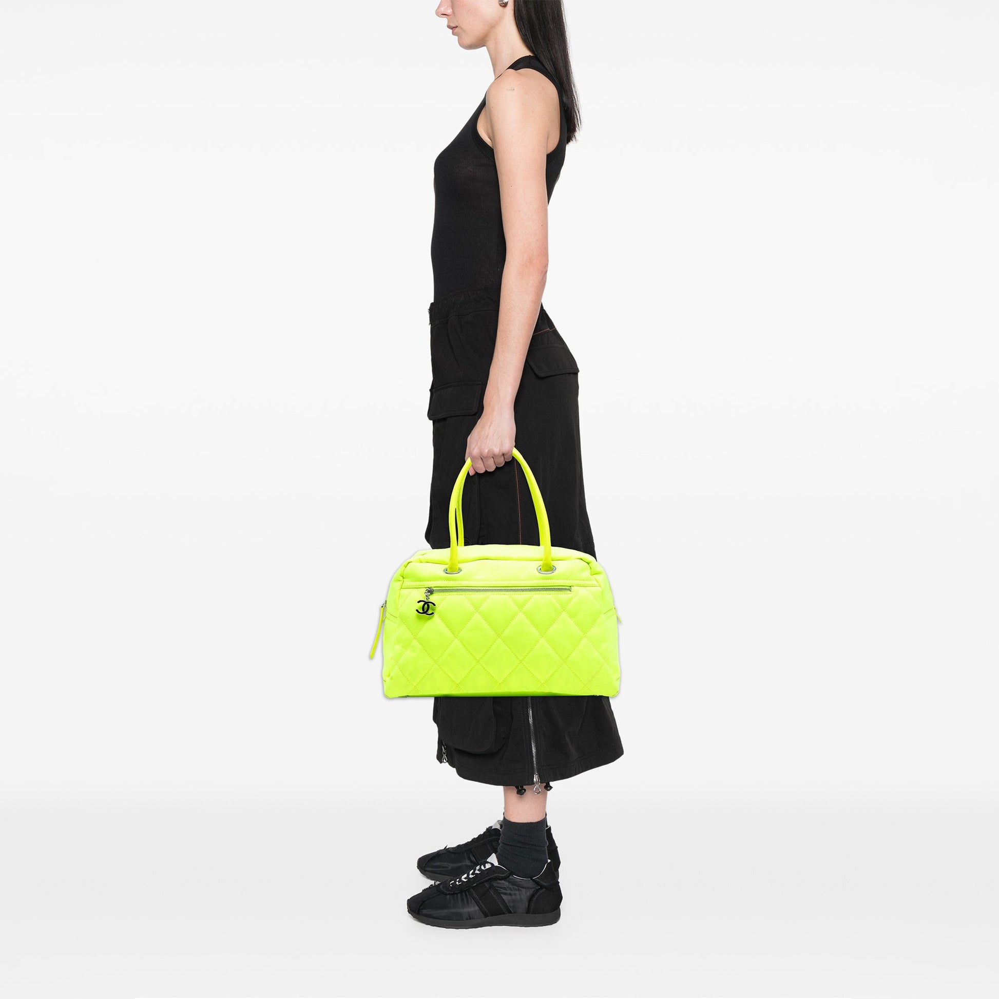 Chanel Paris Biarritz Quilted Canvas Fluo Duffle Bag