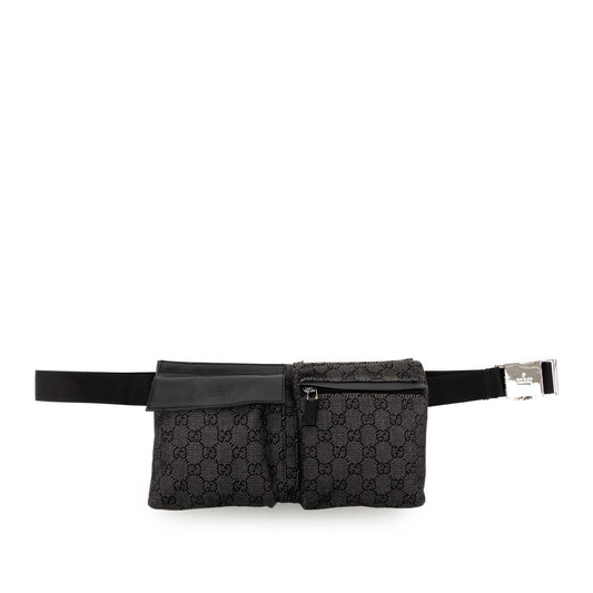 Gucci GG Denim Double Pocket Belt Bag