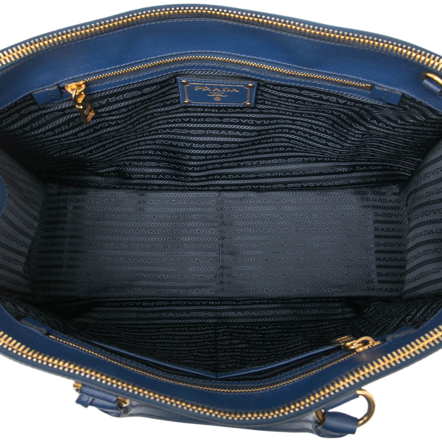 Prada Saffiano Double Zip Open Convertible Tote
