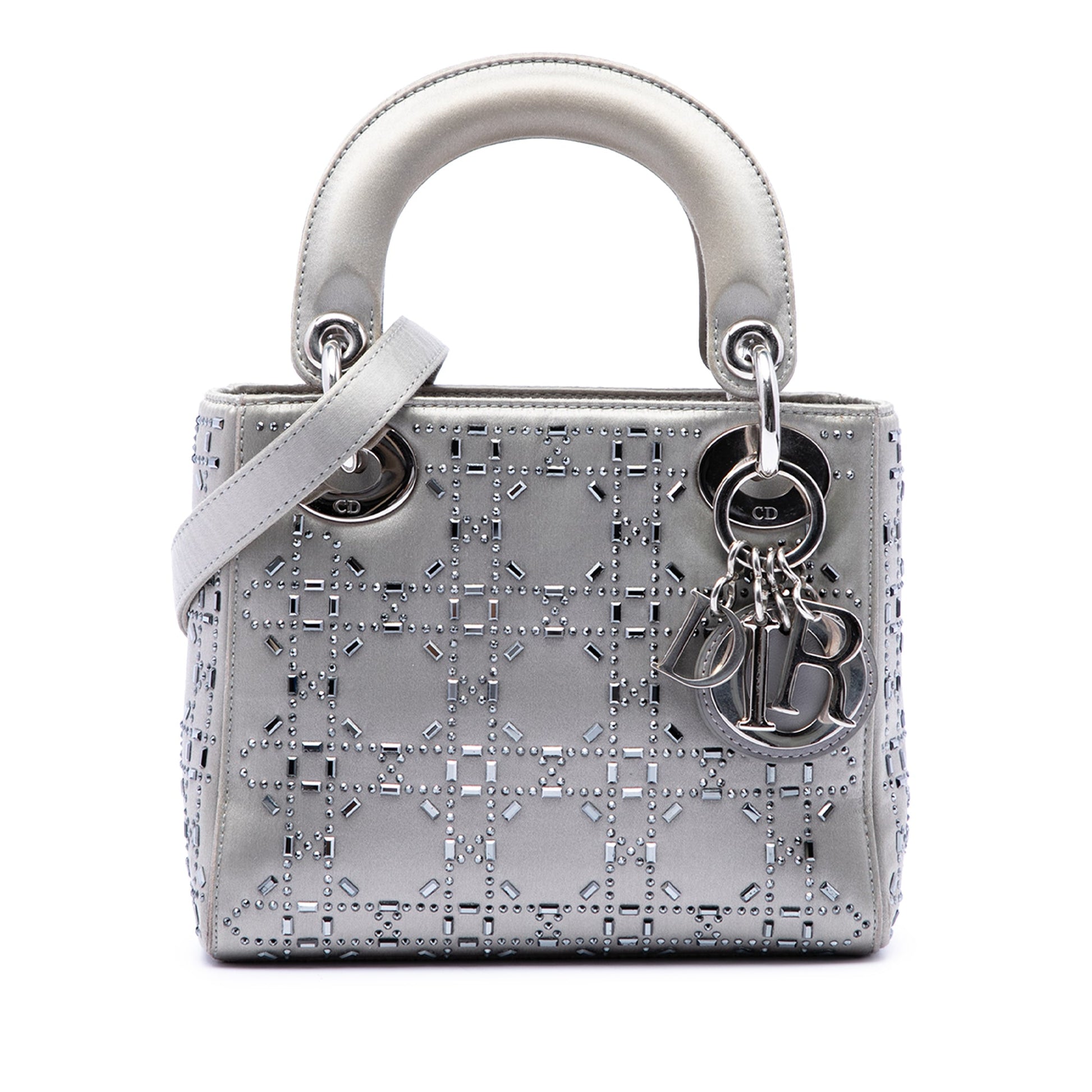 Dior Mini Satin Cannage Crystal Embellished Lady Dior