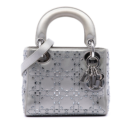 Dior Mini Satin Cannage Crystal Embellished Lady Dior