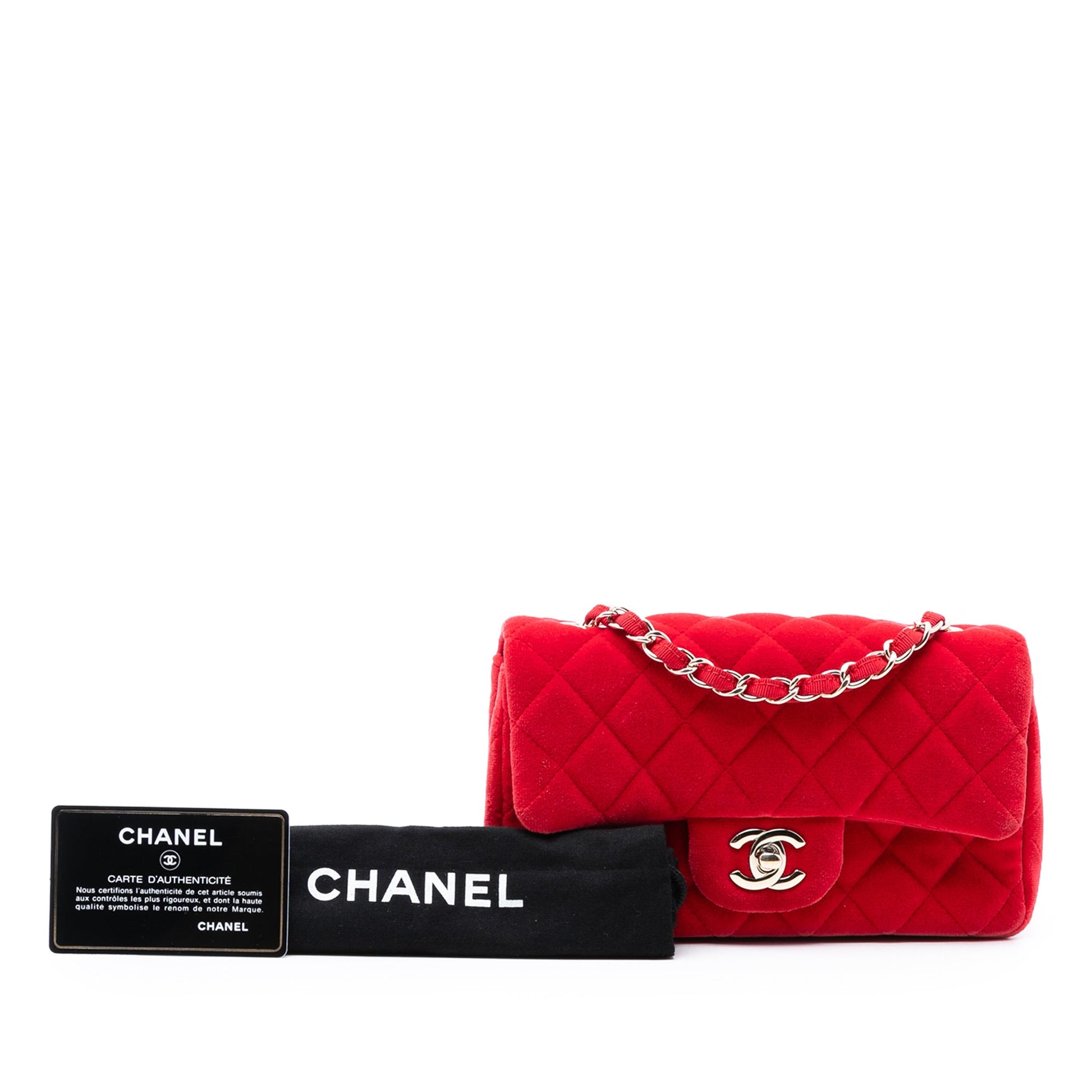 Chanel Mini Rectangular Classic Velvet Single Flap