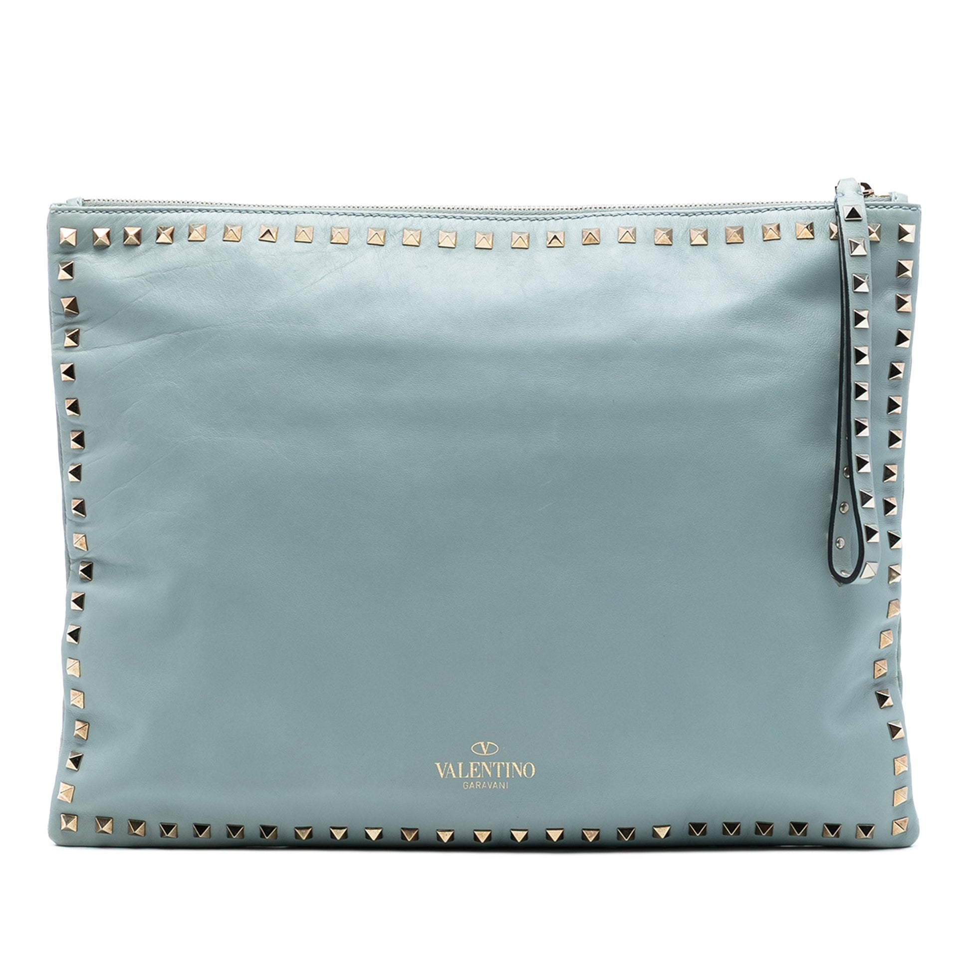 Valentino Large Leather Rockstud Clutch