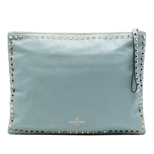 Valentino Large Leather Rockstud Clutch
