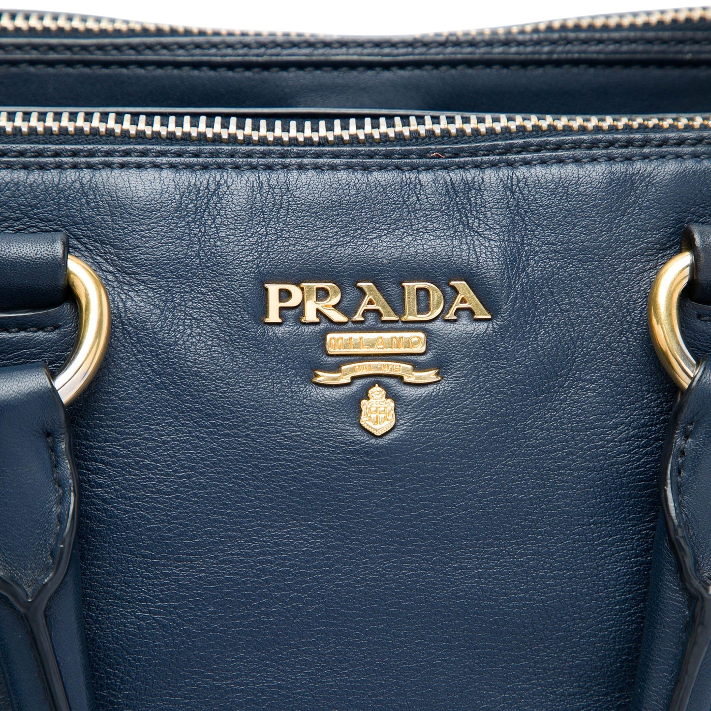 Prada Soft Calf Double Zip Convertible Tote