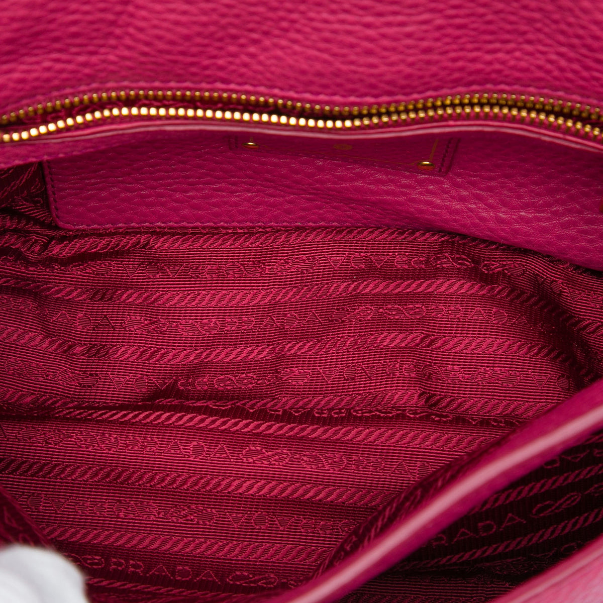 Prada Vitello Daino Push Lock Double Buckle Messenger Bag