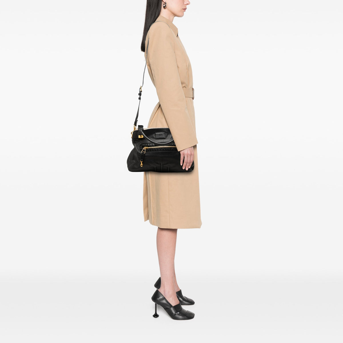 Chloé Grained Calfskin Margaret Satchel — Black