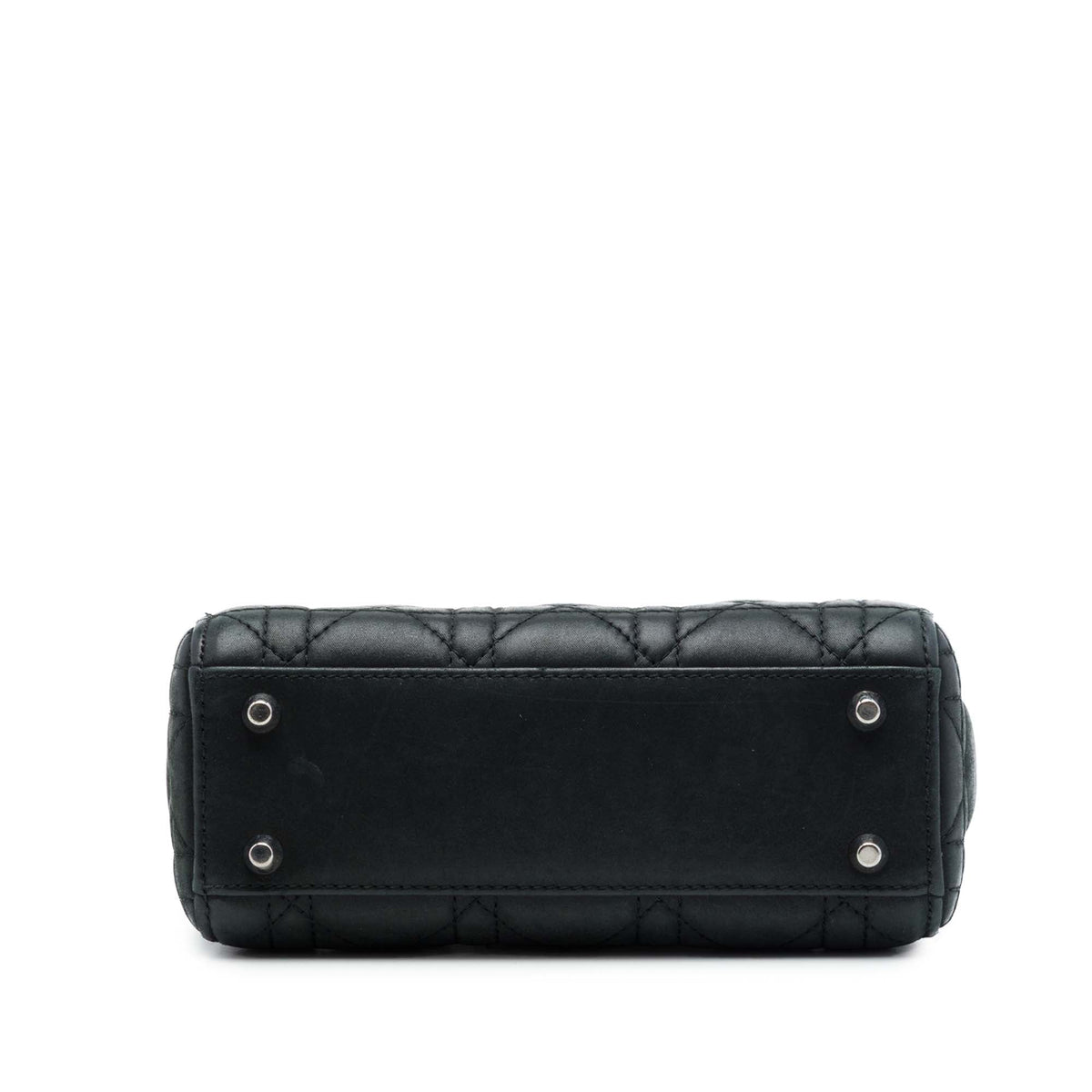 Dior Mini Iridescent Lambskin Cannage Lady Dior — Black