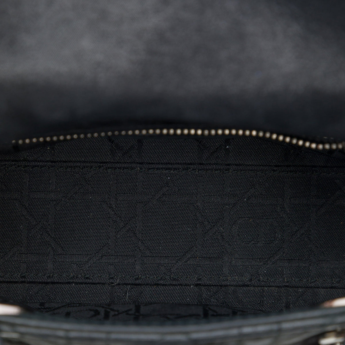 Dior Mini Iridescent Lambskin Cannage Lady Dior — Black