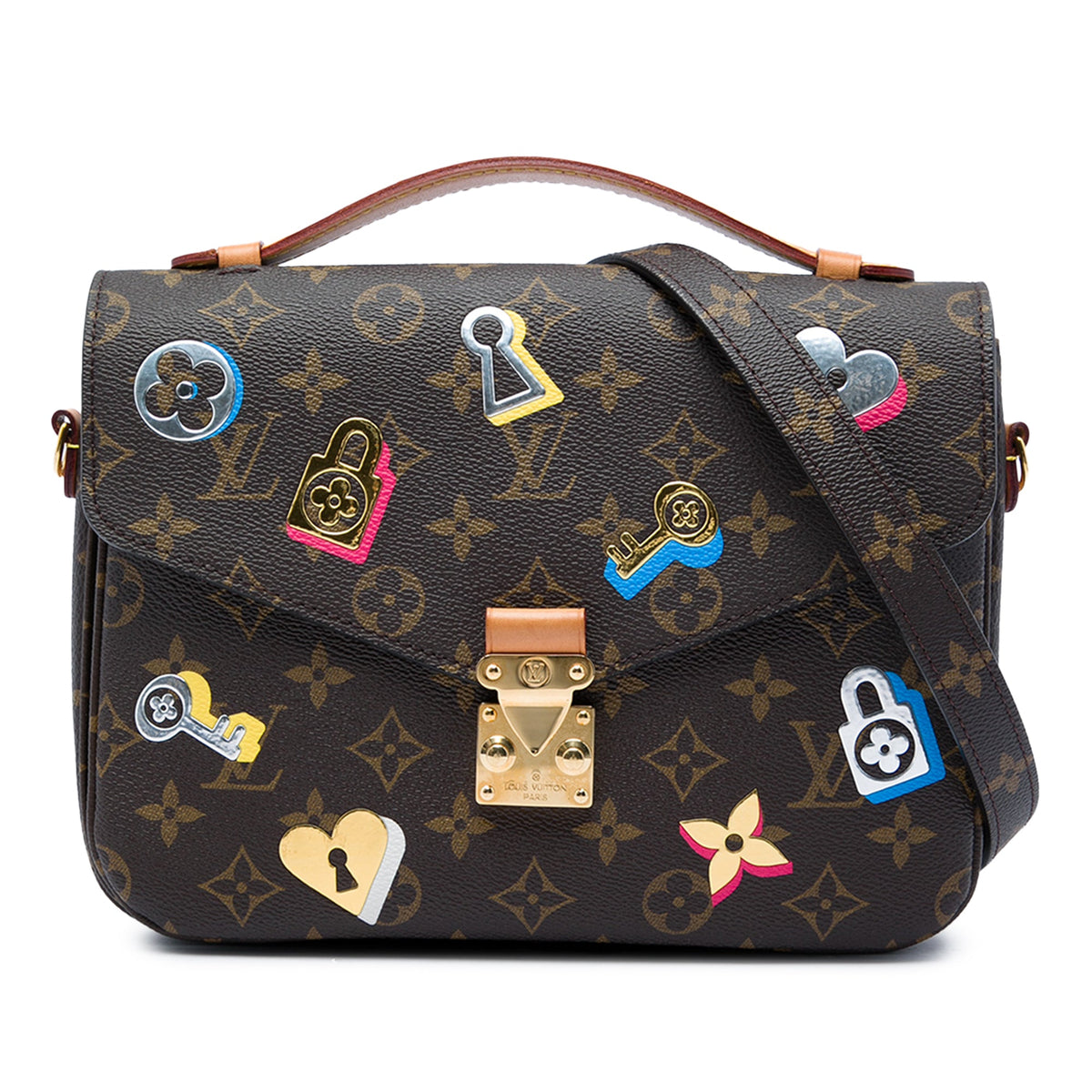 Louis Vuitton Monogram Love Lock Pochette Metis — Brown