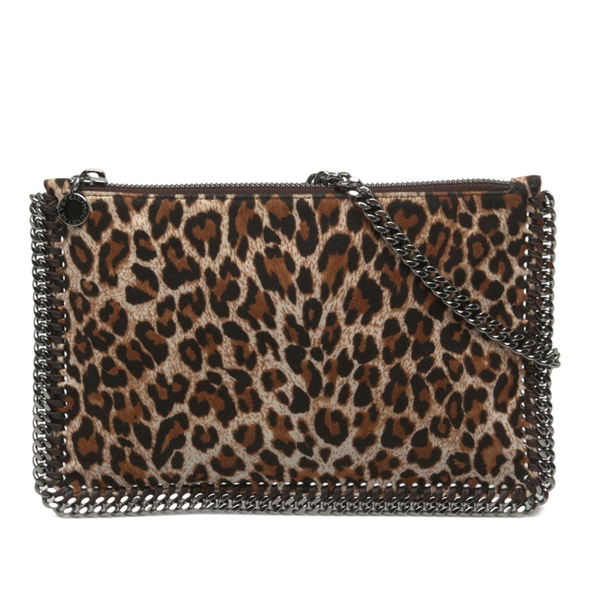 Stella McCartney Falabella Leopard Print Shaggy Deer Shoulder Bag — Brown