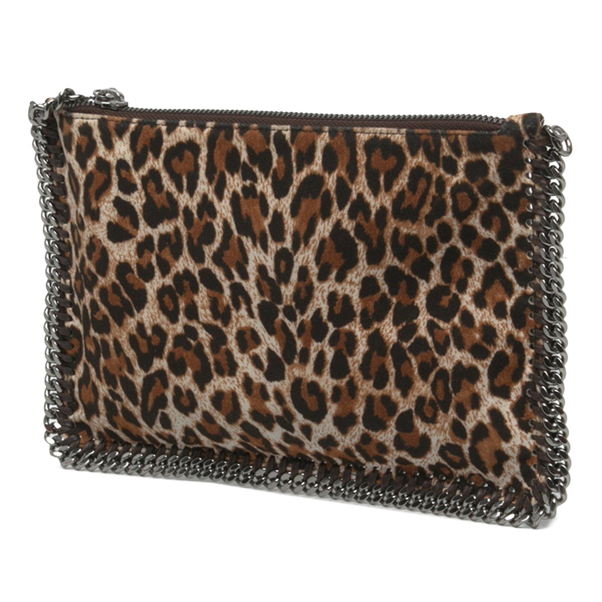 Stella McCartney Falabella Leopard Print Shaggy Deer Shoulder Bag — Brown