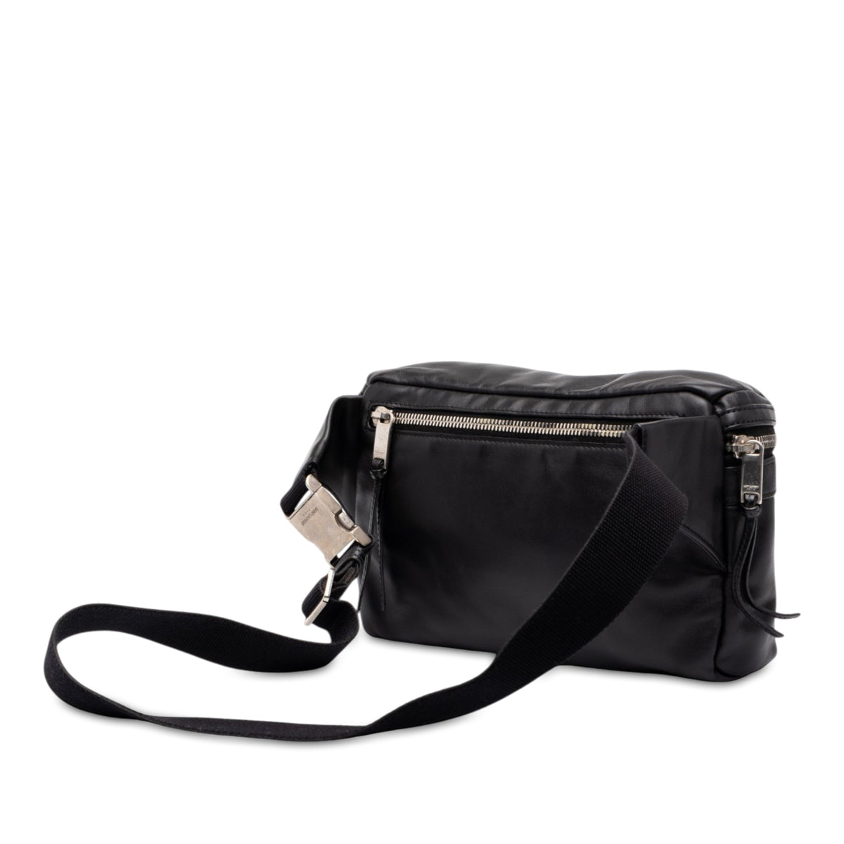 Saint Laurent Leather City Belt Bag — Black