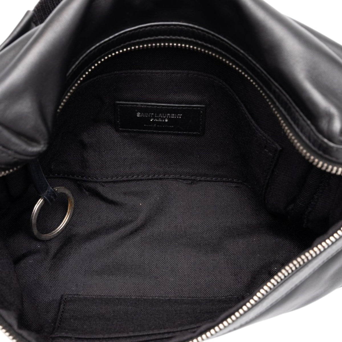 Saint Laurent Leather City Belt Bag — Black
