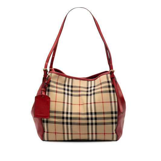 Burberry Small Haymarket Check Canvas and Leather Canterbury Tote
