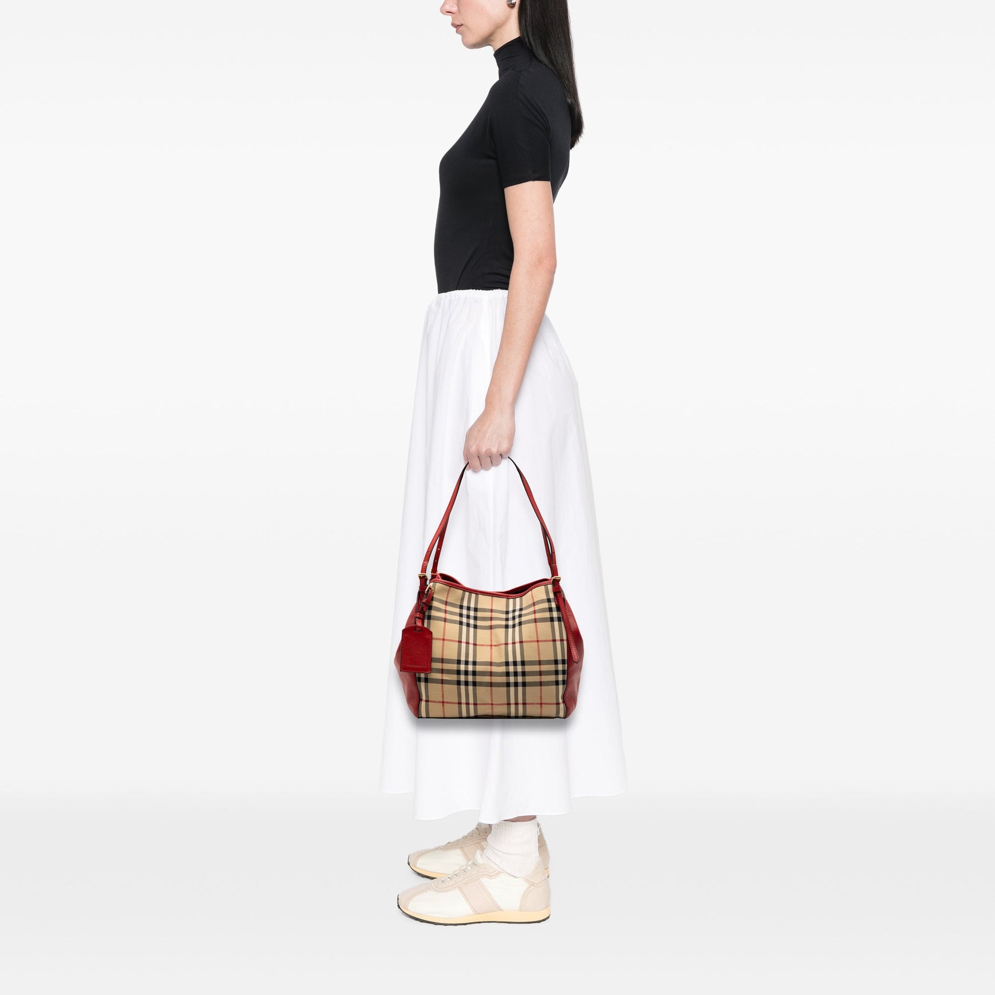 Burberry Small Haymarket Check Canvas and Leather Canterbury Tote