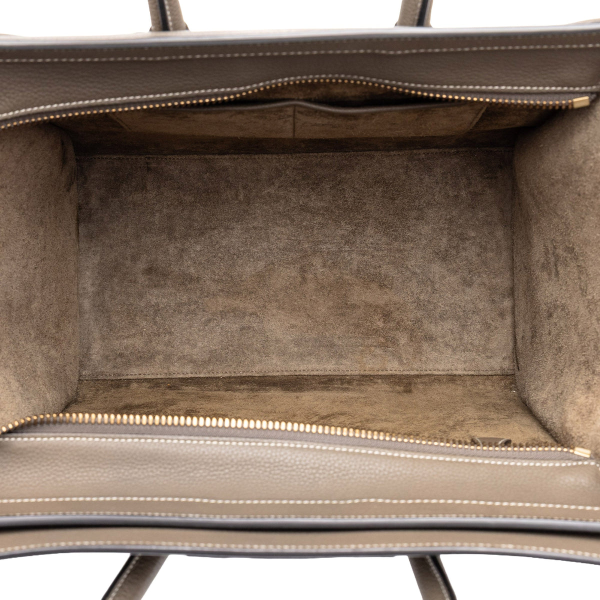 Celine Mini Grained Calfskin Luggage Tote — Gray