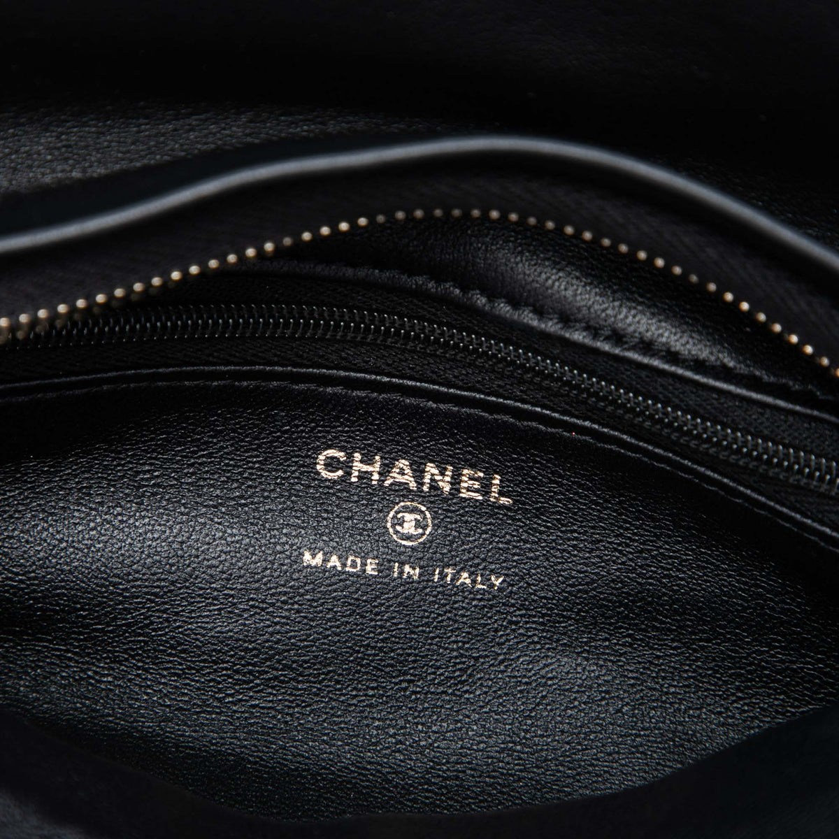 Chanel CC Quilted Velvet Crystal Wristlet Clutch — Black