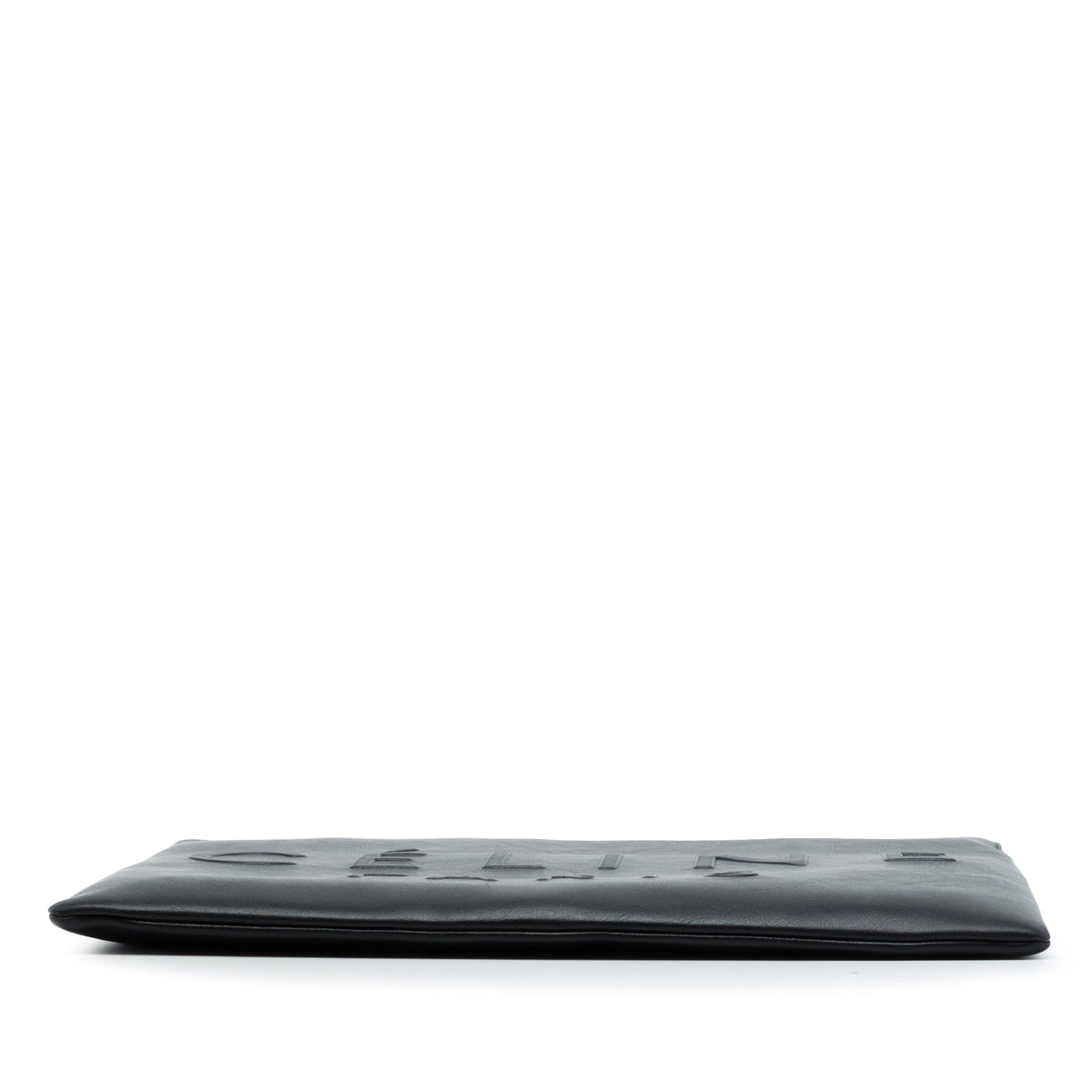Celine Embossed Leather Logo Clutch