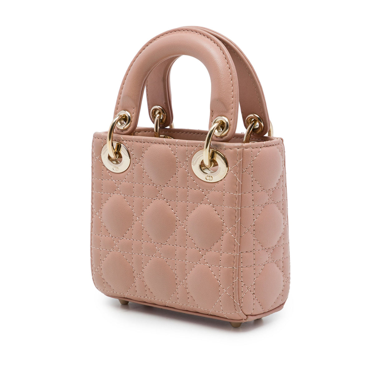 Dior Micro Lambskin Cannage Lady Dior — Brown