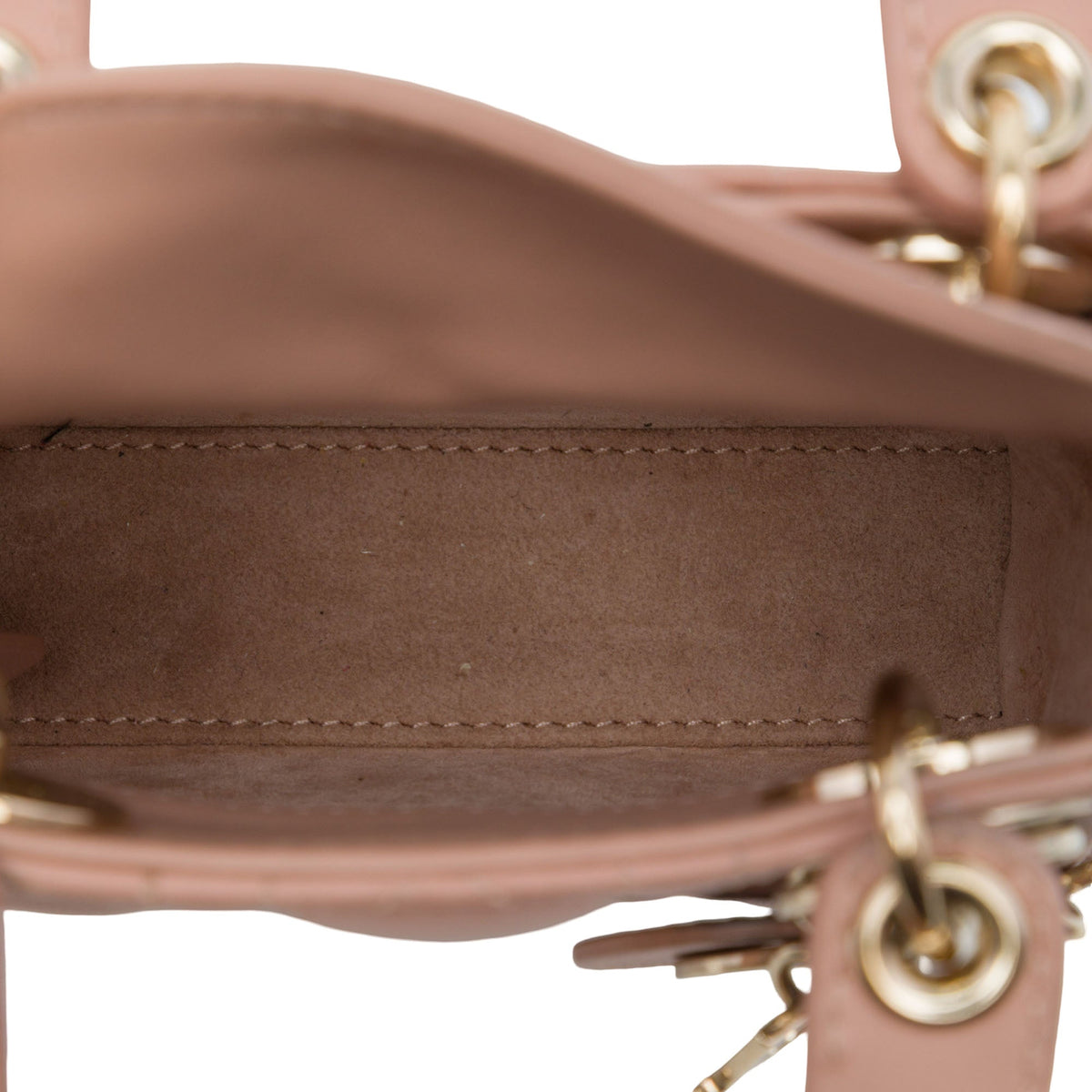 Dior Micro Lambskin Cannage Lady Dior — Brown