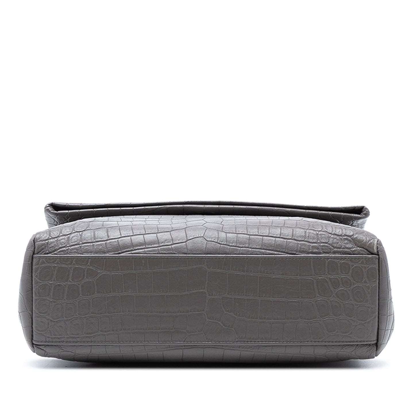 Saint Laurent Medium Croc Embossed Calfskin Monogram West Hollywood Crossbody