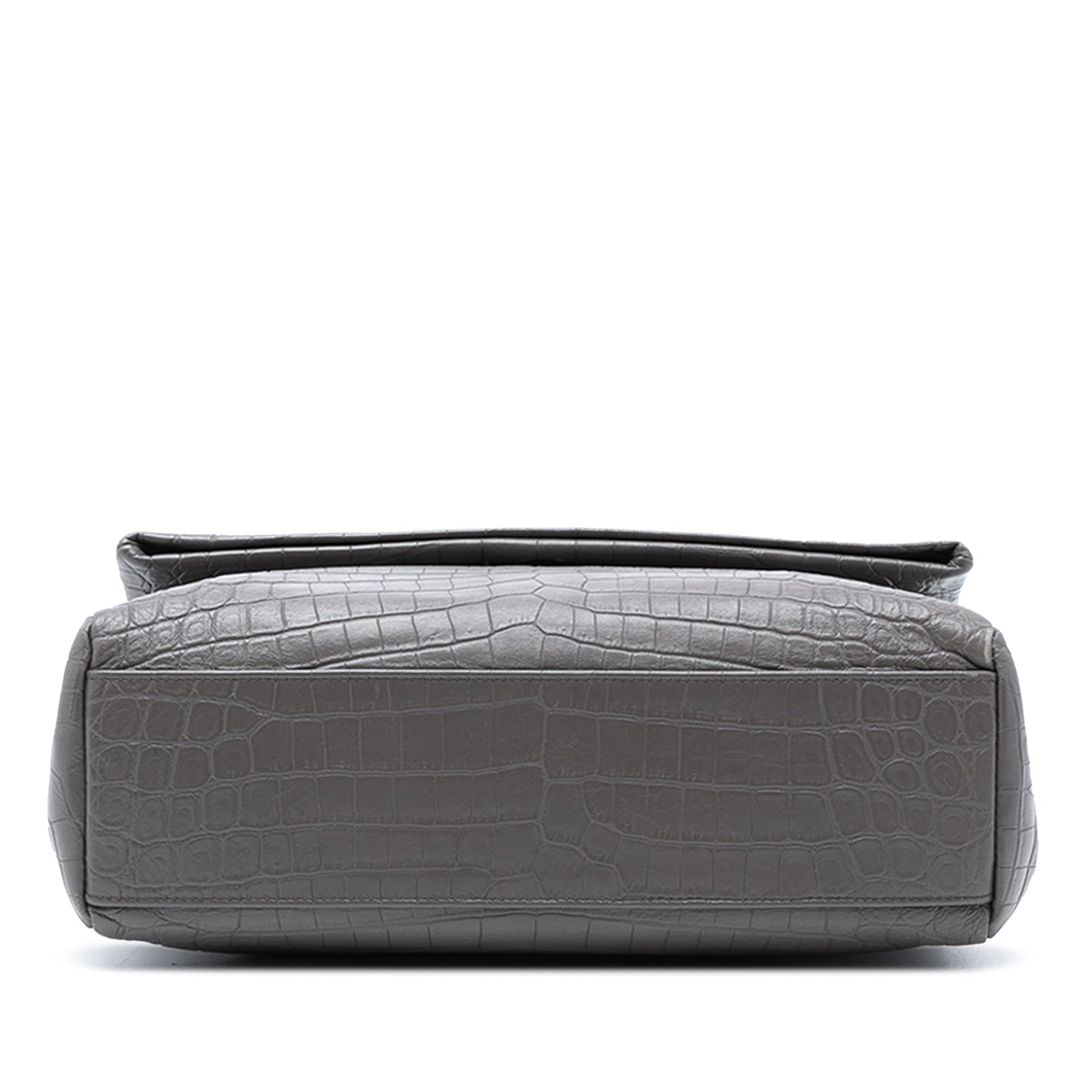 Saint Laurent Medium Croc Embossed Calfskin Monogram West Hollywood Crossbody