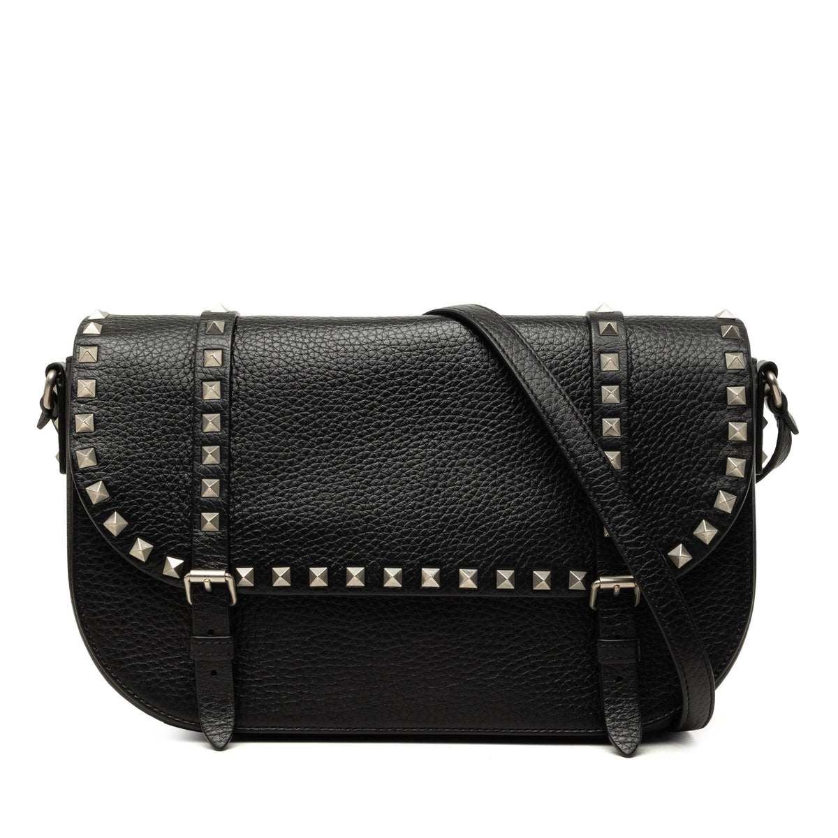 Valentino Leather Rockstud Messenger Bag