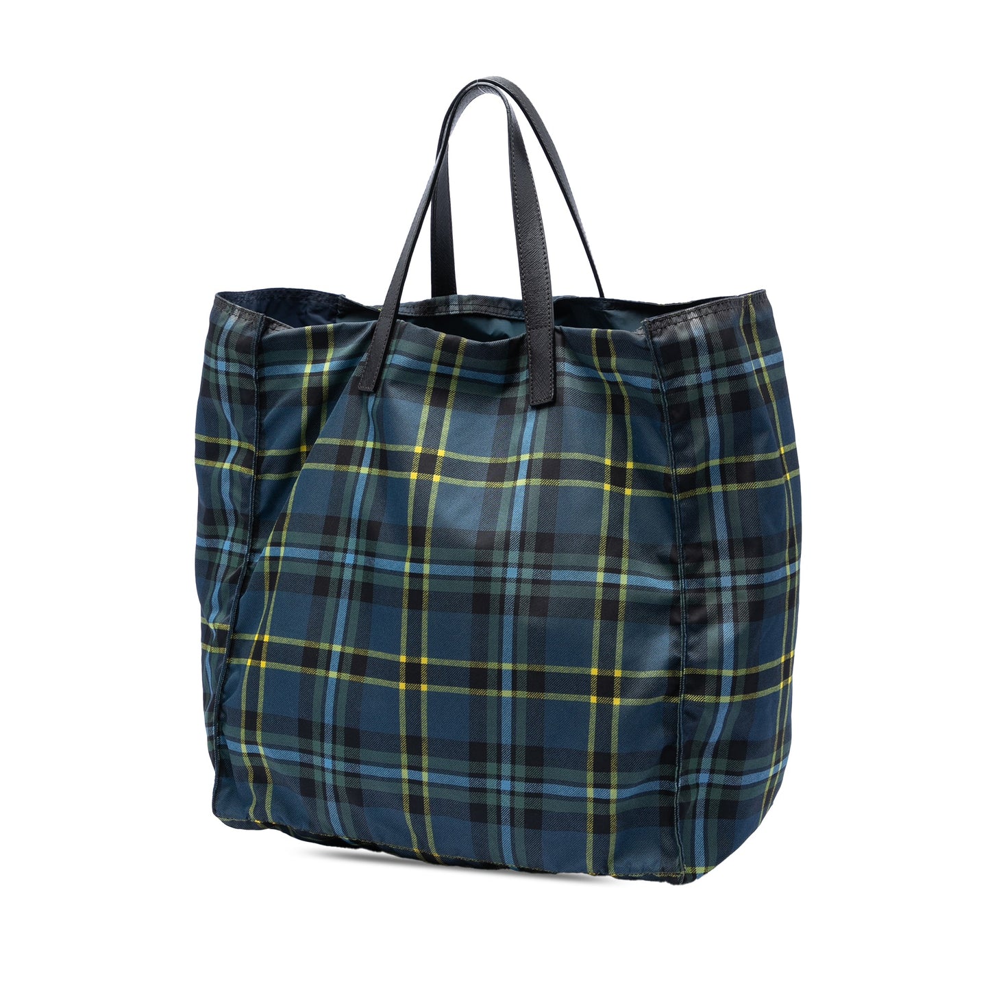 Prada Tessuto Stampato Plaid Tote