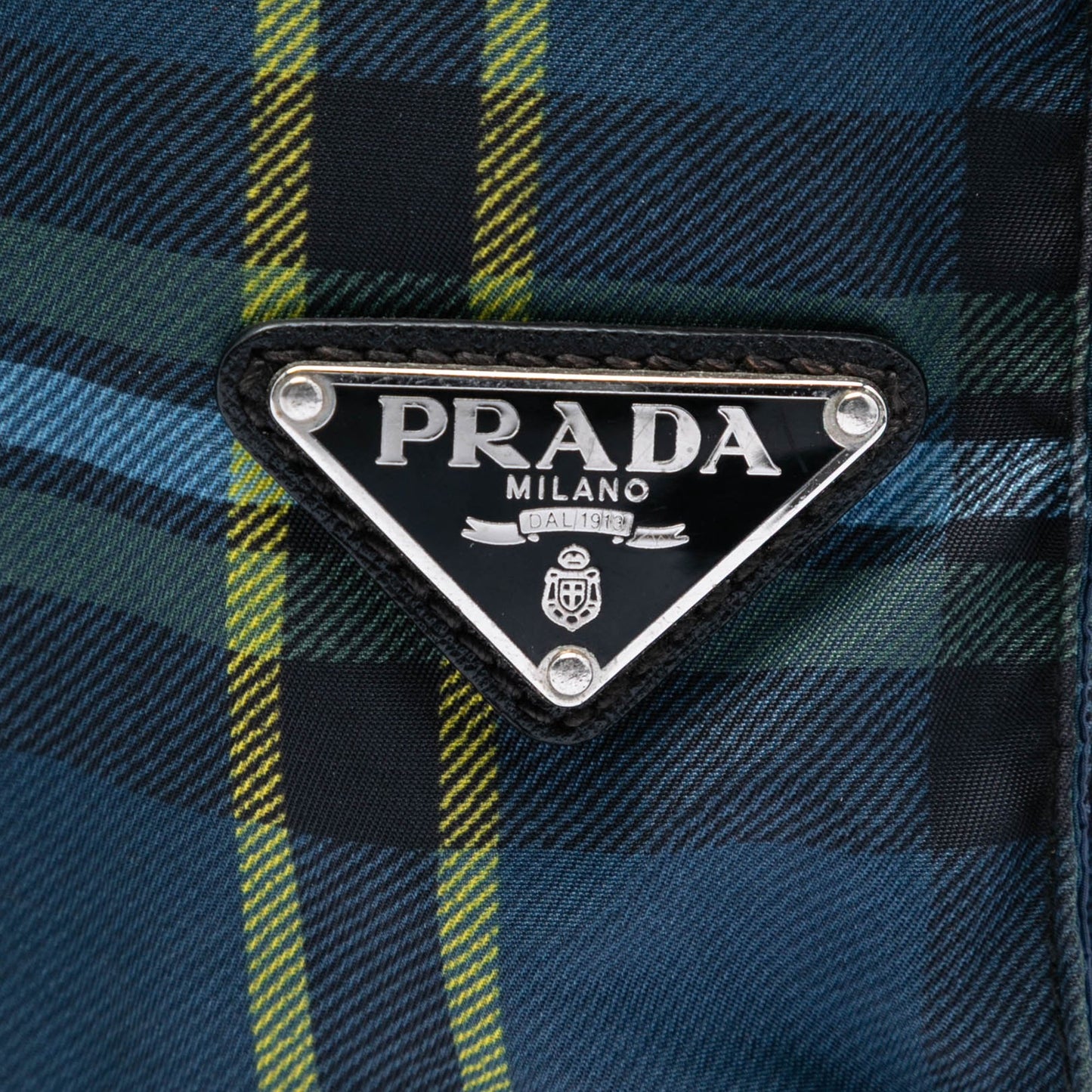 Prada Tessuto Stampato Plaid Tote