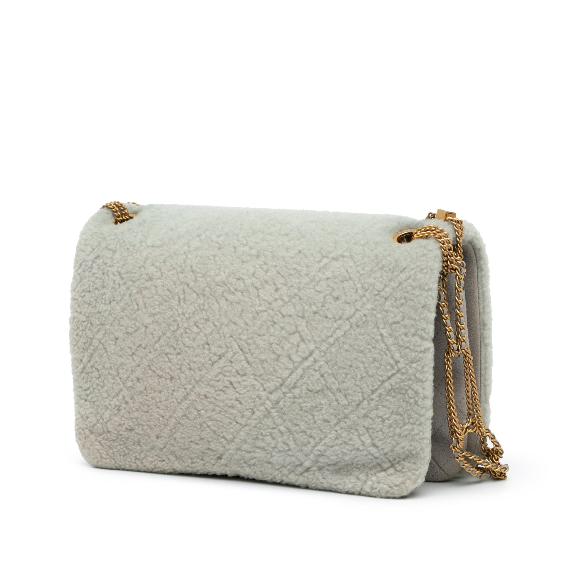 Chanel Quilted Shearling Chain Flap