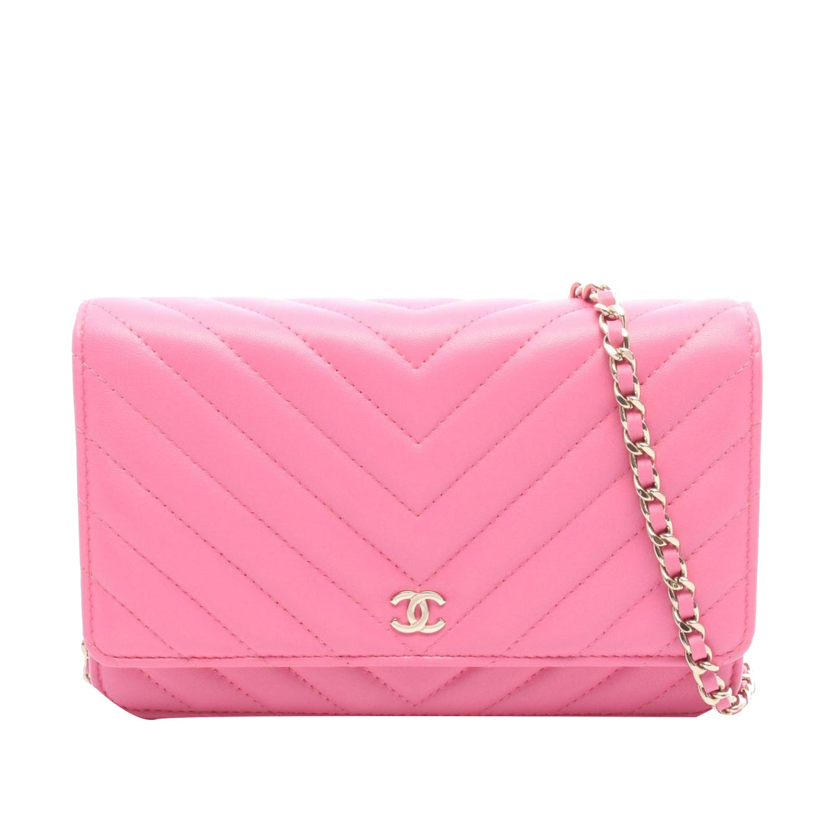 Chanel CC Chevron Lambskin Wallet on Chain