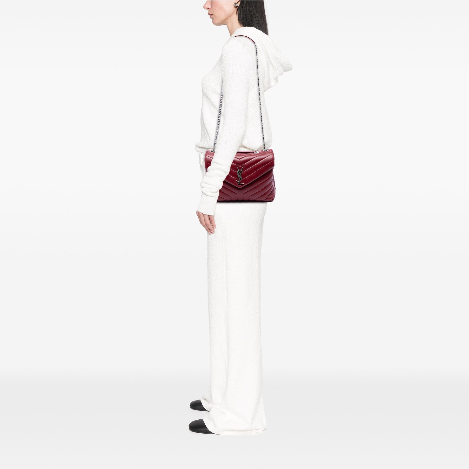 Saint Laurent Medium Matelasse Calfskin Monogram LouLou Shoulder Bag
