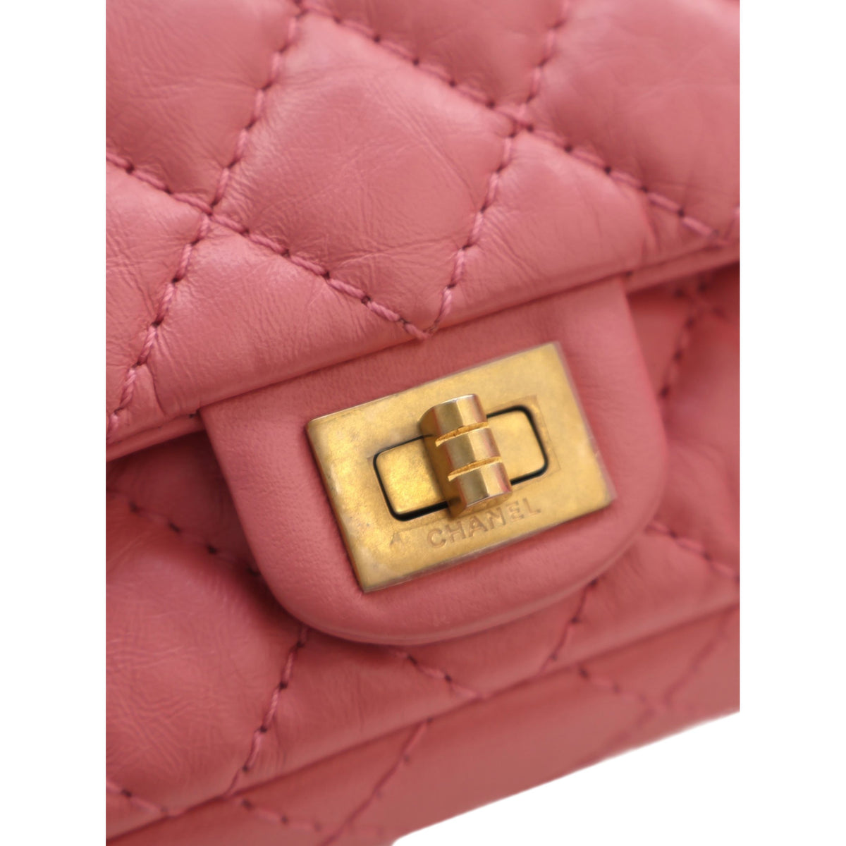 Chanel Quilted Aged Calfskin Reissue 2.55 Flap Belt Bag — Pink