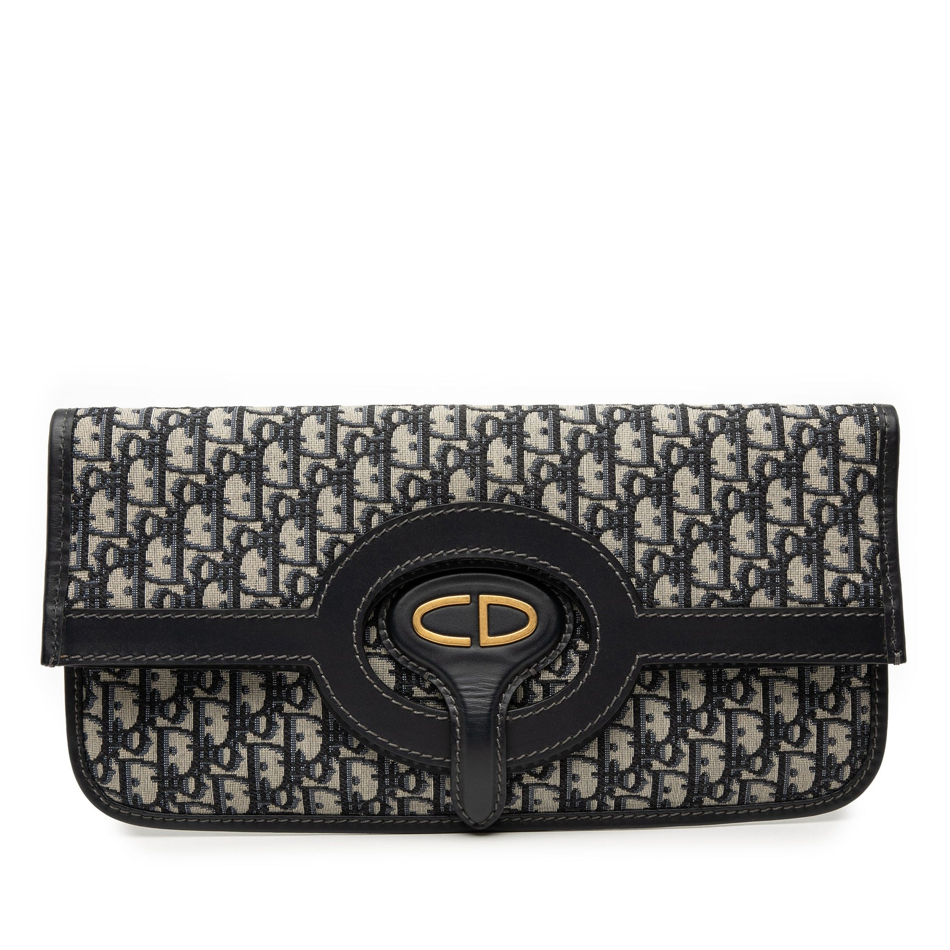 Dior Oblique Canvas Fold Over Clutch