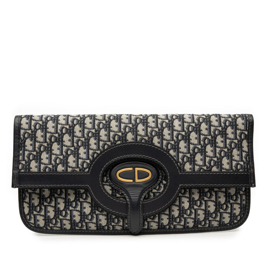 Dior Oblique Canvas Fold Over Clutch