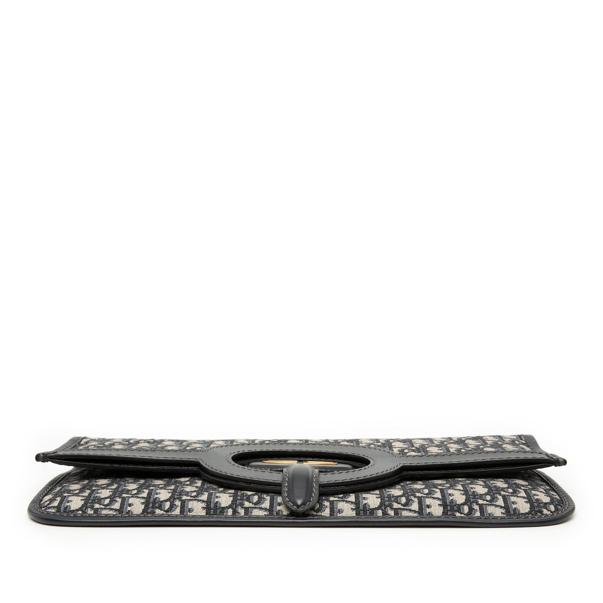 Dior Oblique Canvas Fold Over Clutch