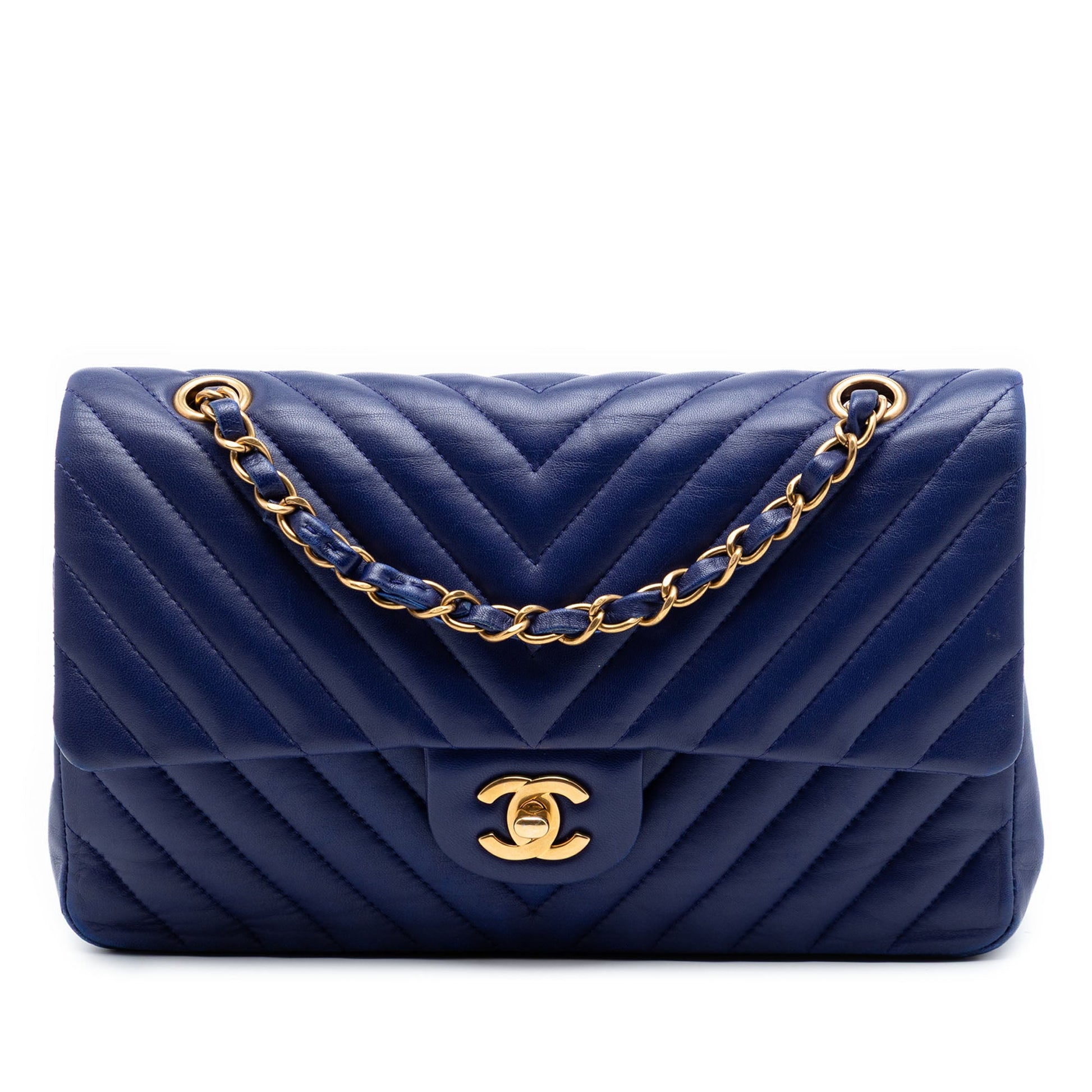 Chanel Medium Classic Chevron Lambskin Double Flap