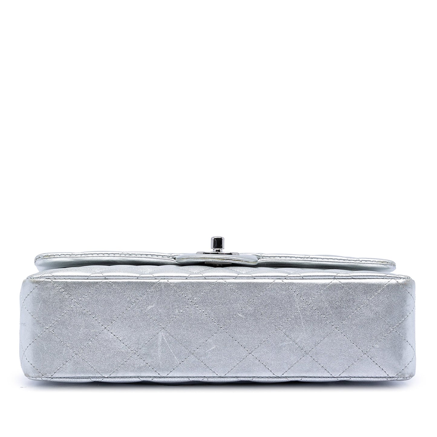 Medium Classic Metallic Lambskin Double Flap