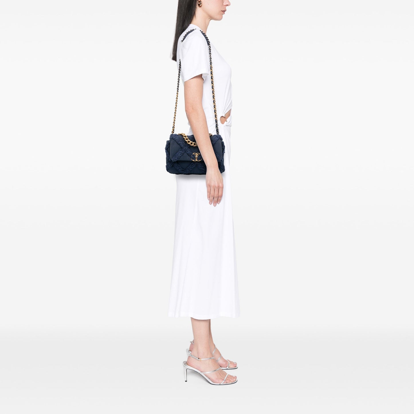 Chanel Medium Canvas and Cotton 19 Flap
