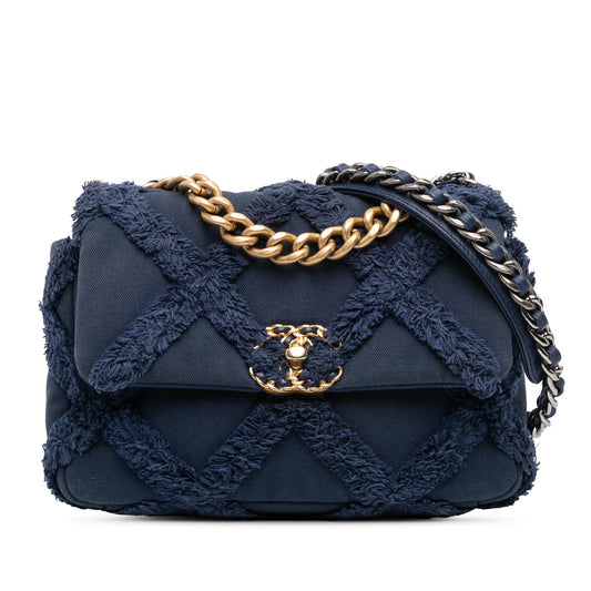 Chanel Medium Canvas and Cotton 19 Flap
