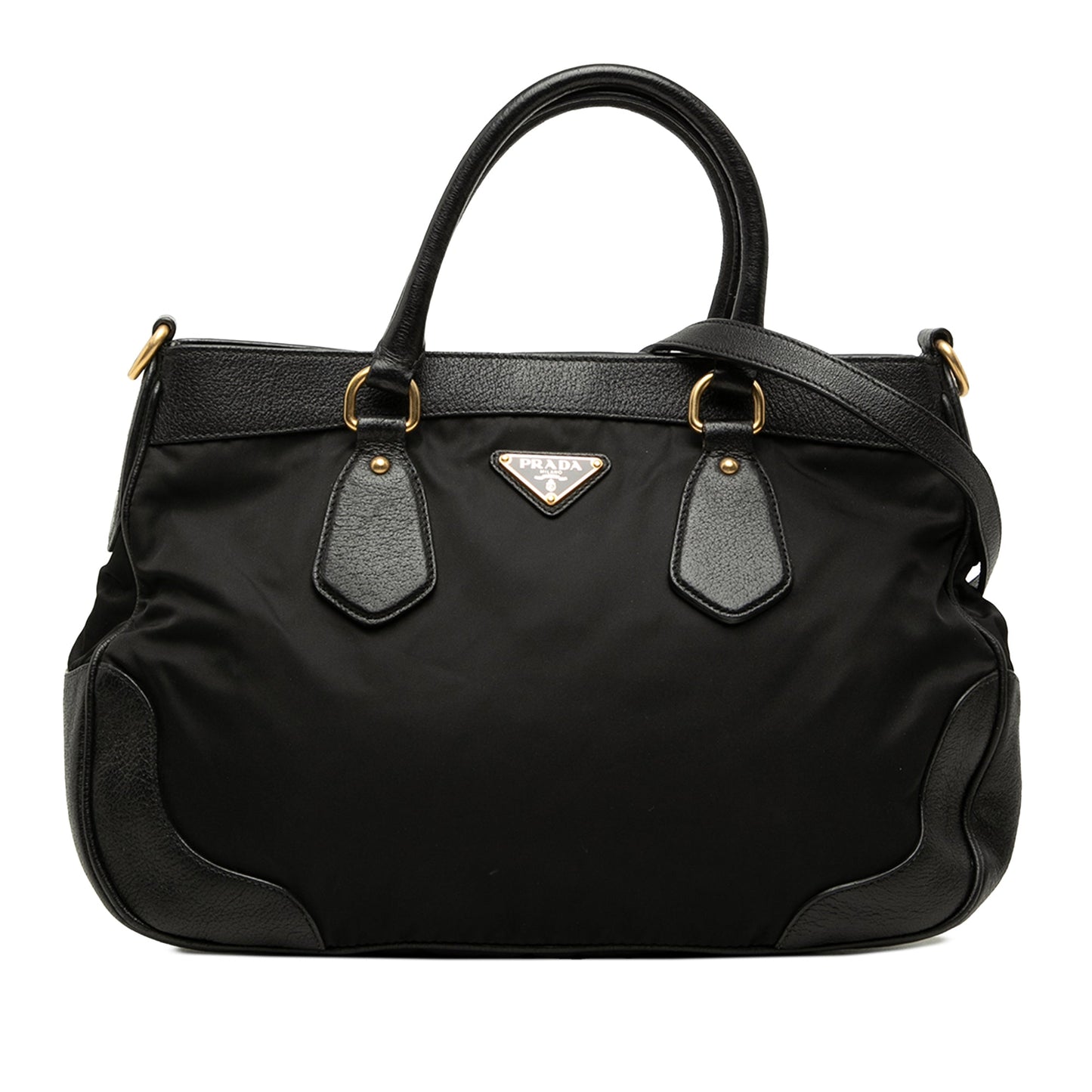 Prada Leather Trimmed Tessuto Satchel