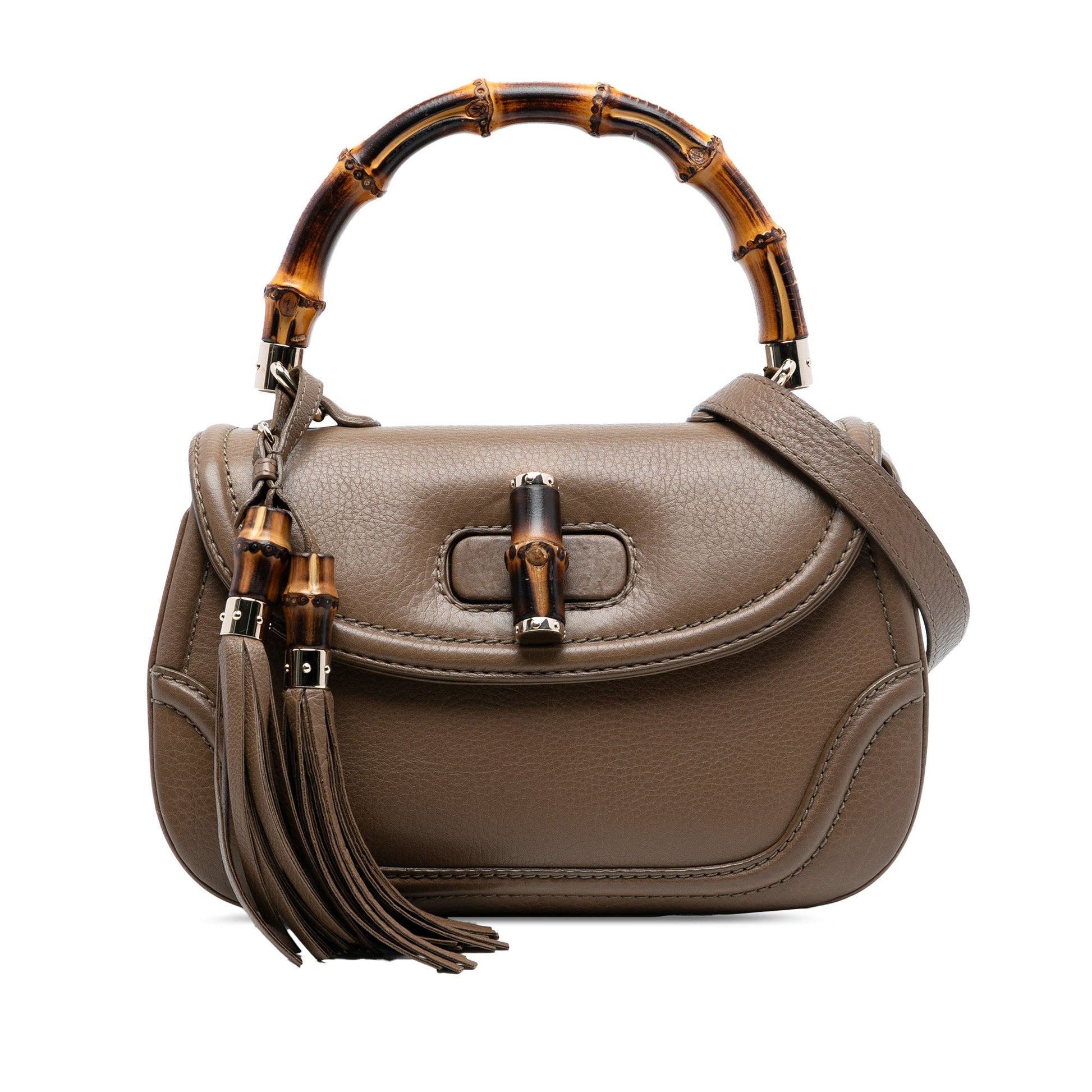 Gucci Medium Leather New Bamboo Satchel