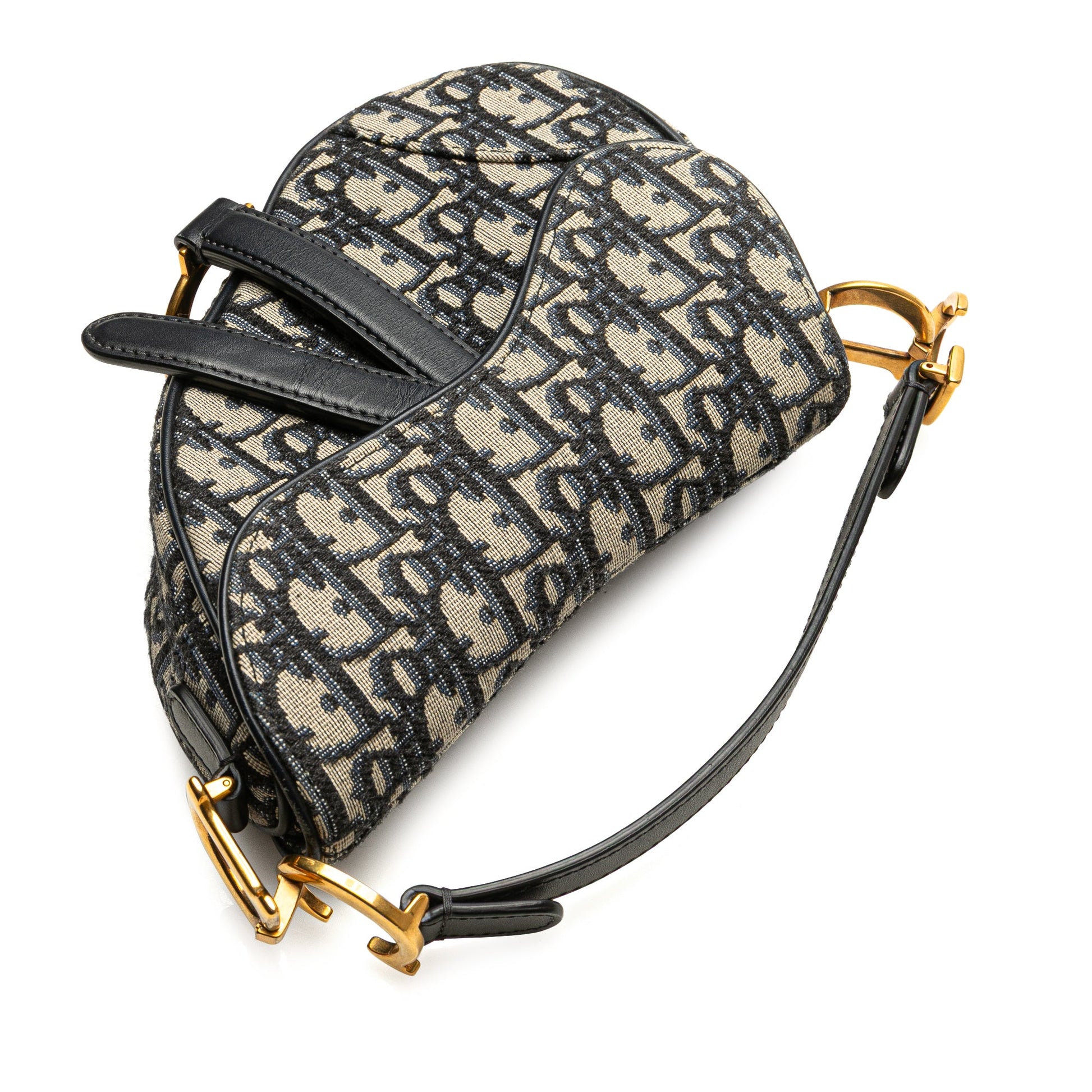 Dior Mini Oblique Canvas Saddle Bag