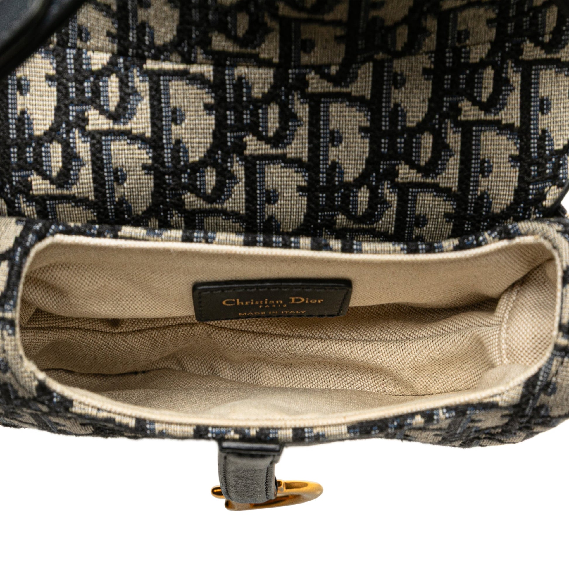 Dior Mini Oblique Canvas Saddle Bag
