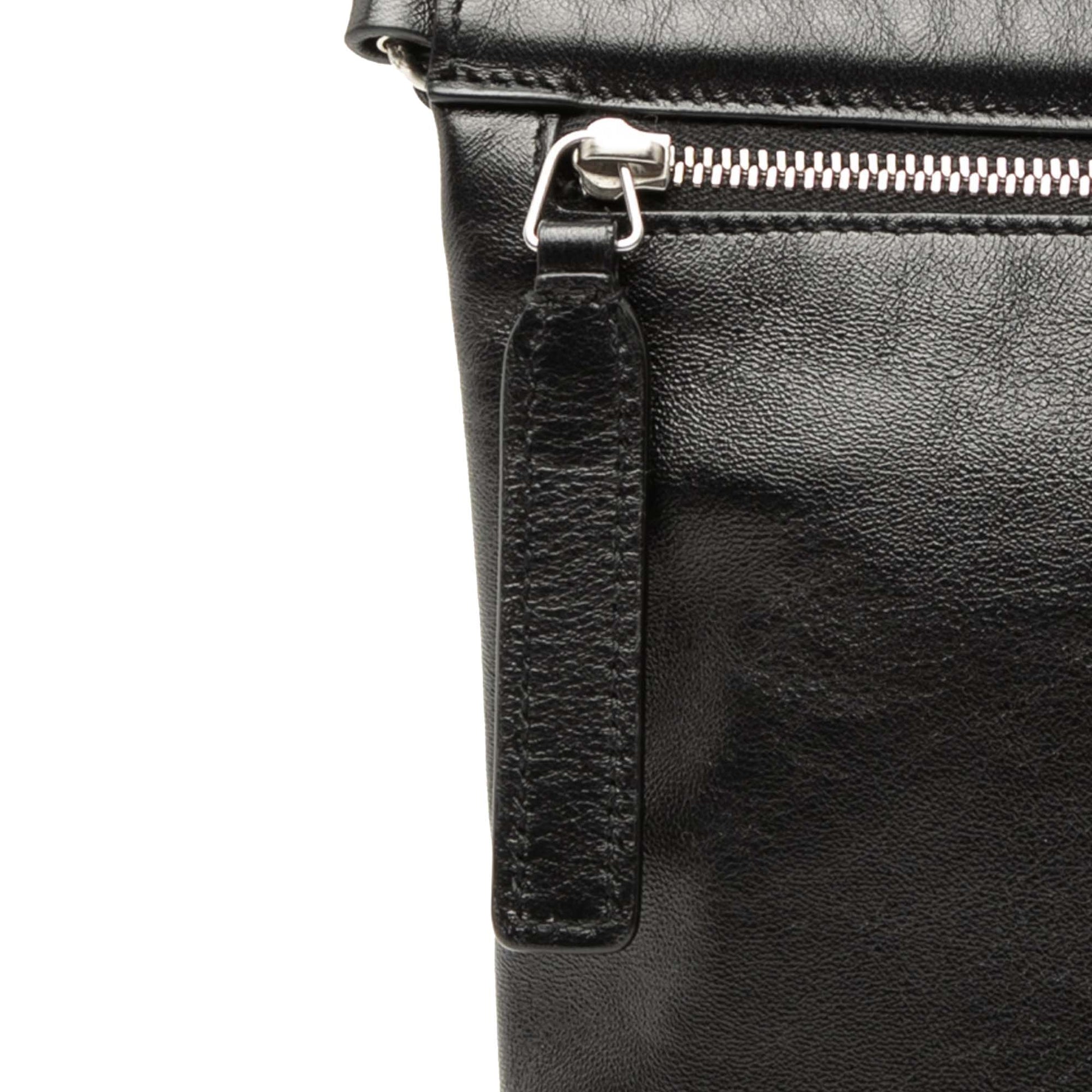 Antiqued Lambskin Sid Flat Crossbody